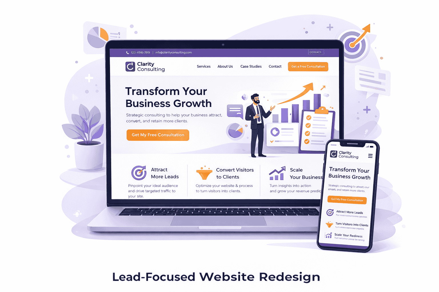 Conversion-focused website redesign and growth optimization example